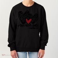Love Never Fails Valentines Day Couples Tee Leopard Heart Gift Women's Sweatshirt thumb 0