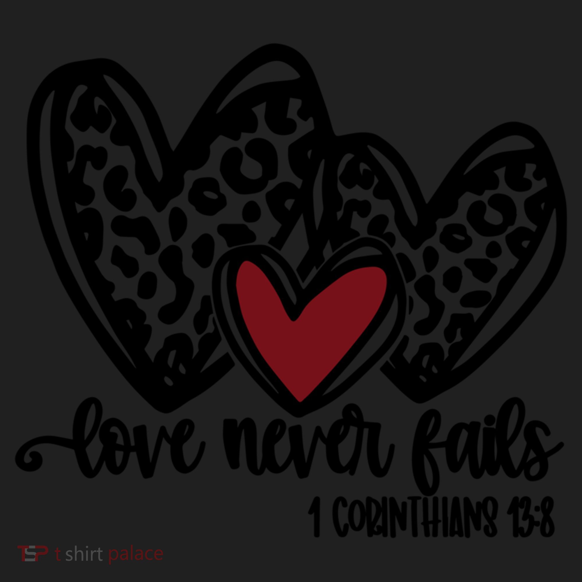 Love Never Fails Valentines Day Couples Tee Leopard Heart Gift Beanie