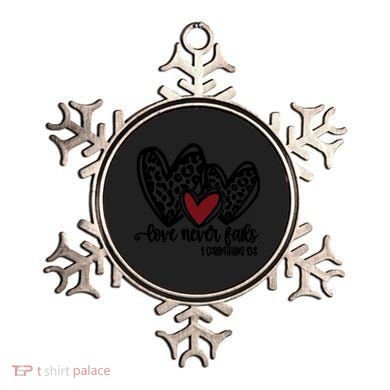 Love Never Fails Valentines Day Couples Tee Leopard Heart Gift Ornament