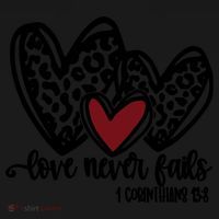 Love Never Fails Valentines Day Couples Tee Leopard Heart Gift Ornament thumb 1
