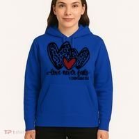 Love Never Fails Valentines Day Couples Tee Leopard Heart Gift Hoodie thumb 5