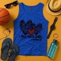 Love Never Fails Valentines Day Couples Tee Leopard Heart Gift Tank Top thumb 4