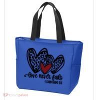 Love Never Fails Valentines Day Couples Tee Leopard Heart Gift Tote Bag thumb 3