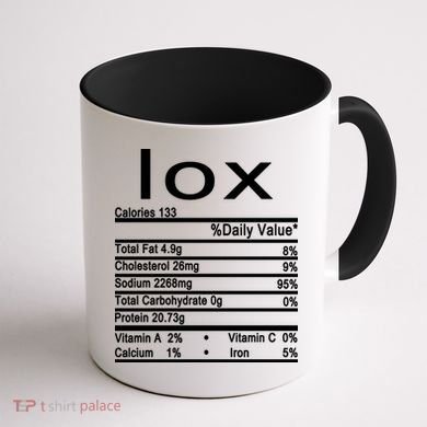 Lox Nutrition Facts Label Coffee Mug back