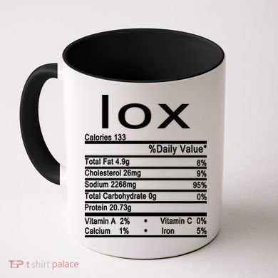 Lox Nutrition Facts Label Coffee Mug