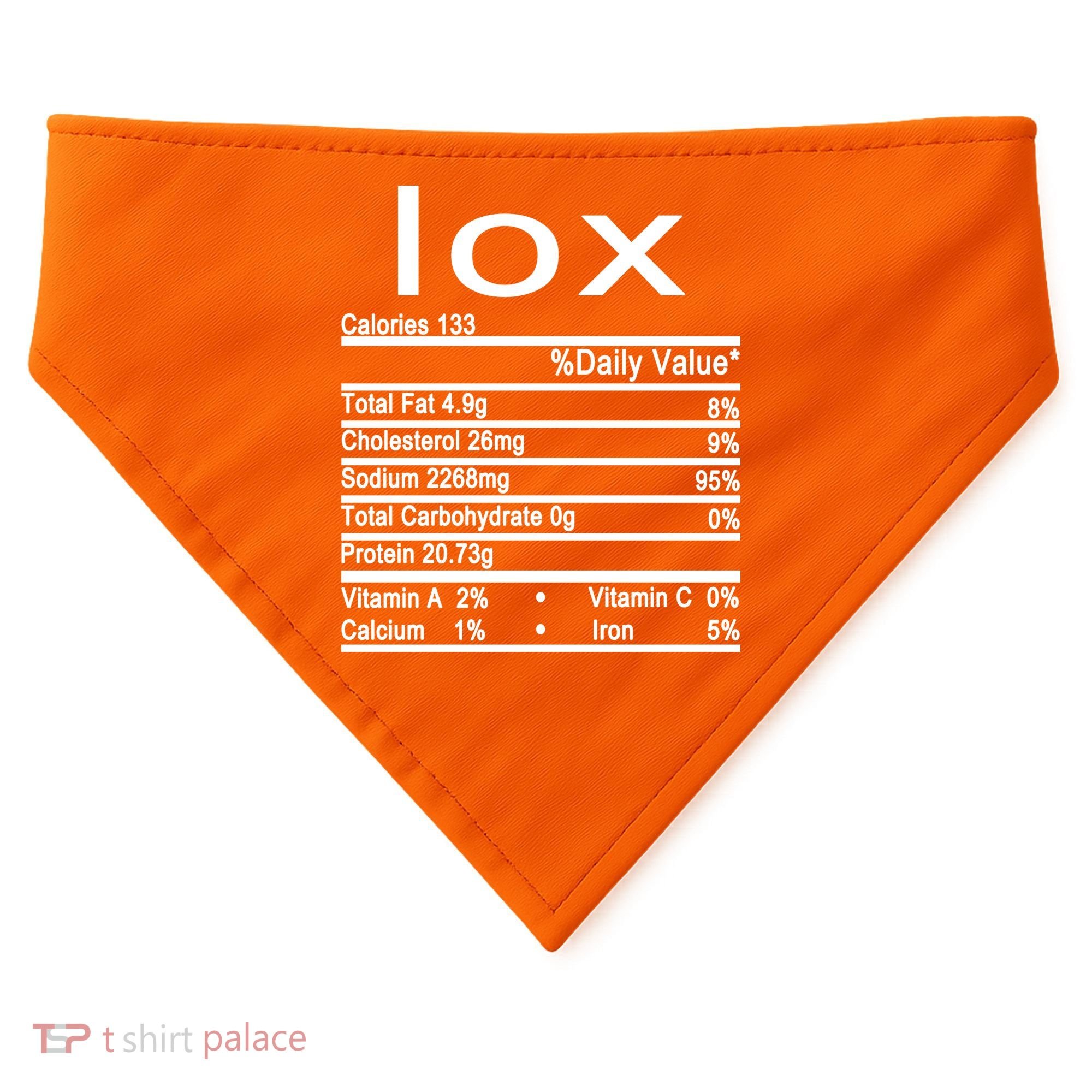 Lox Nutrition Facts Label USA-Made Doggie Bandana