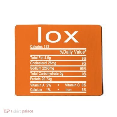 Lox Nutrition Facts Label Mousepad