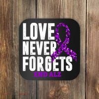 Love Never Forgets End Alzheimer Awareness Coaster thumb 0
