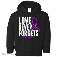 Love Never Forgets End Alzheimer Awareness Toddler Hoodie thumb 0