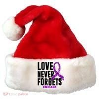 Love Never Forgets End Alzheimer Awareness Santa Hat thumb 0