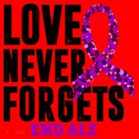 Love Never Forgets End Alzheimer Awareness Santa Hat thumb 1