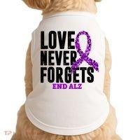 Love Never Forgets End Alzheimer Awareness Doggie Tank thumb 0