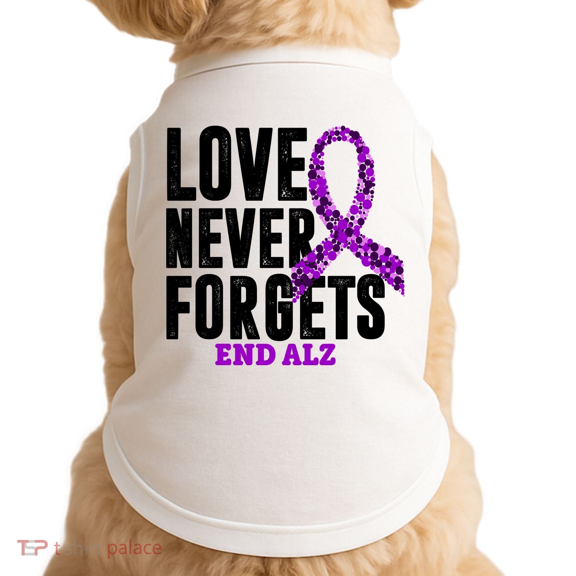 Love Never Forgets End Alzheimer Awareness Doggie Tank