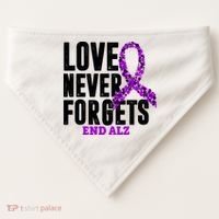 Love Never Forgets End Alzheimer Awareness USA-Made Doggie Bandana thumb 0