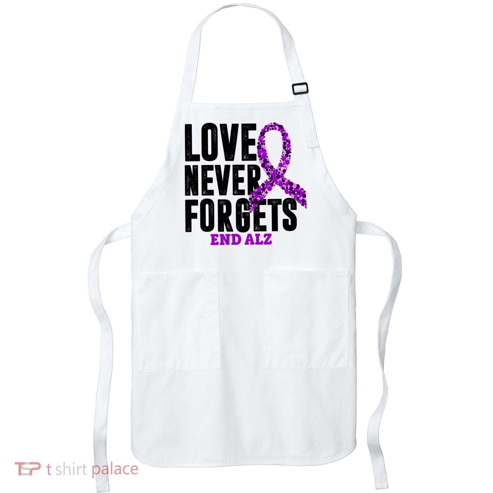 Love Never Forgets End Alzheimer Awareness Apron