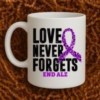 Love Never Forgets End Alzheimer Awareness Coffee Mug thumb 2