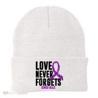 Love Never Forgets End Alzheimer Awareness Beanie thumb 0