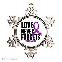 Love Never Forgets End Alzheimer Awareness Ornament thumb 0