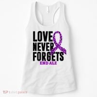Love Never Forgets End Alzheimer Awareness Women's Tank Top thumb 0