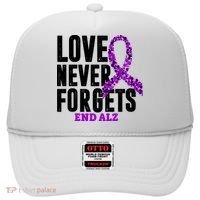 Love Never Forgets End Alzheimer Awareness Hat thumb 0