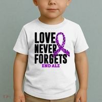 Love Never Forgets End Alzheimer Awareness Toddler T-Shirt thumb 2