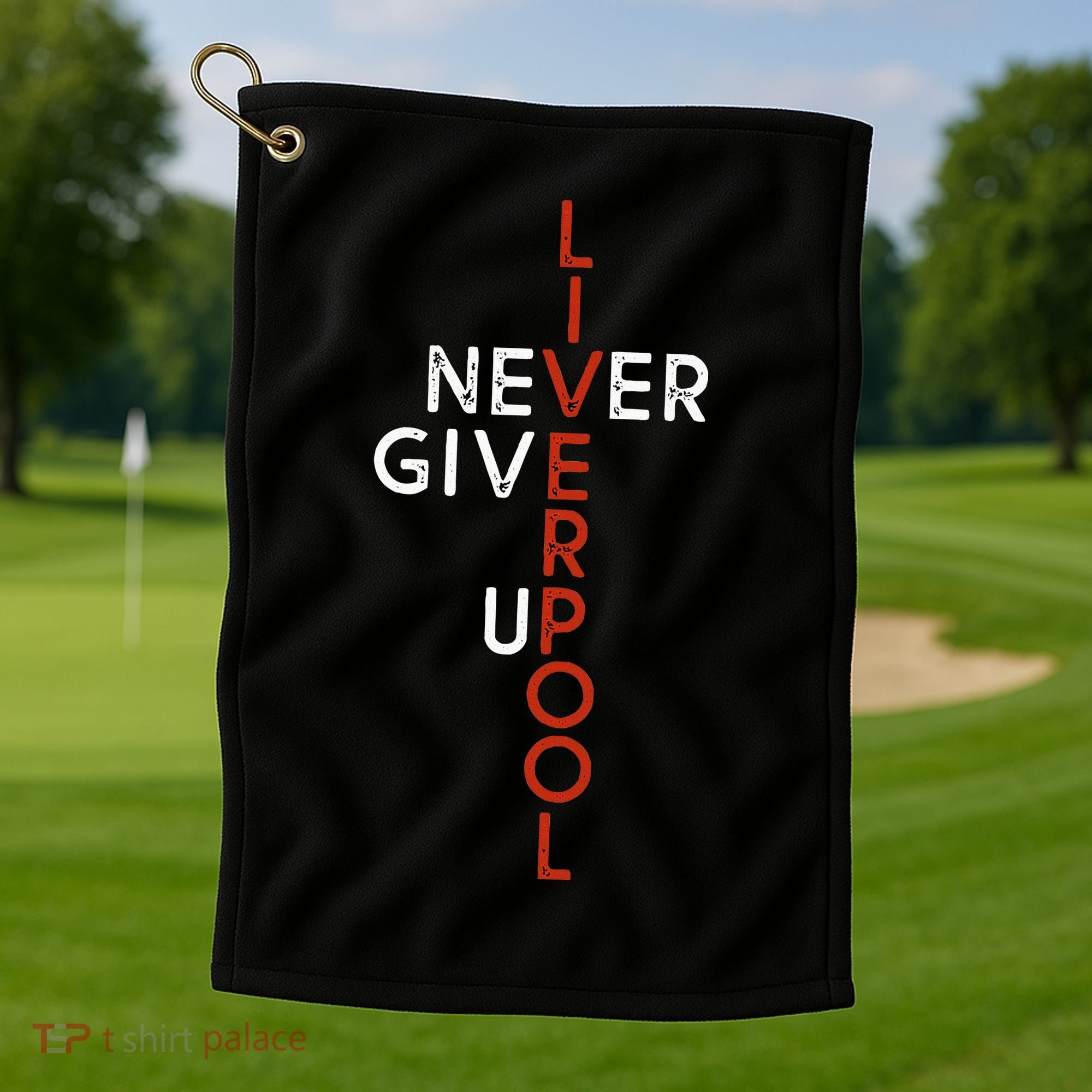 Liverpool Never Give Up Scouser Golf Towel