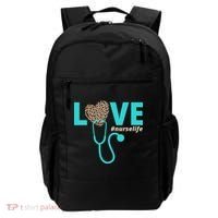 Love Nurse Life Leopard Heart Backpack thumb 0