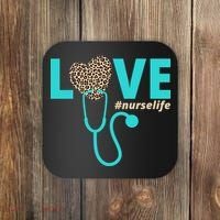 Love Nurse Life Leopard Heart Coaster thumb 0