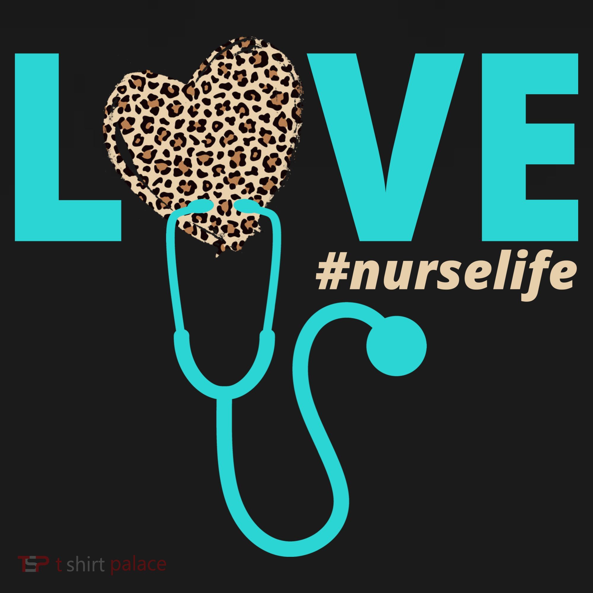 Love Nurse Life Leopard Heart Coaster