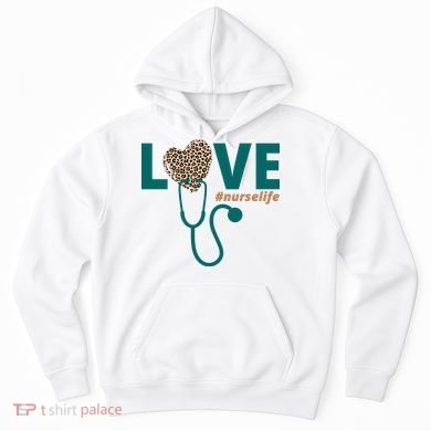 Love Nurse Life Leopard Heart Hoodie