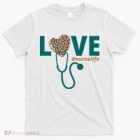 Love Nurse Life Leopard Heart T-Shirt thumb 0