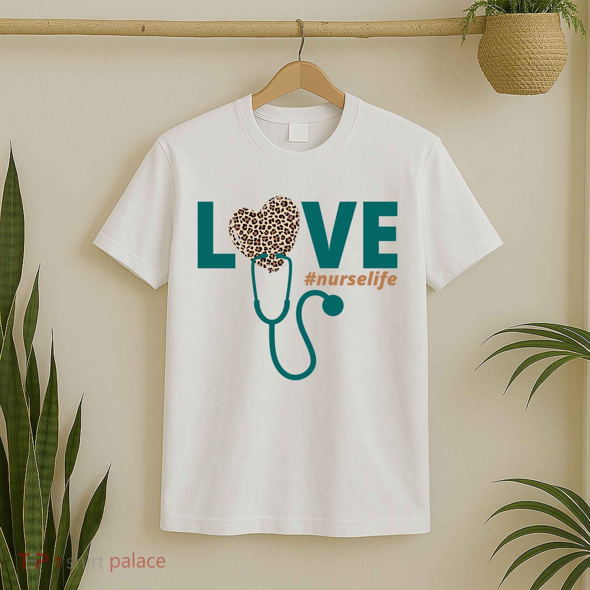 Love Nurse Life Leopard Heart T-Shirt