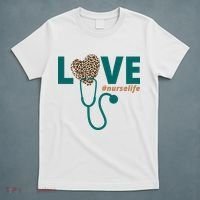 Love Nurse Life Leopard Heart T-Shirt thumb 5