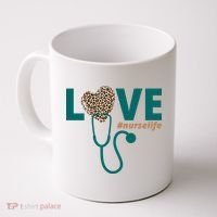 Love Nurse Life Leopard Heart Coffee Mug thumb 0