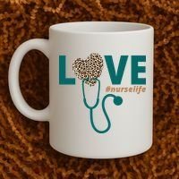 Love Nurse Life Leopard Heart Coffee Mug thumb 2
