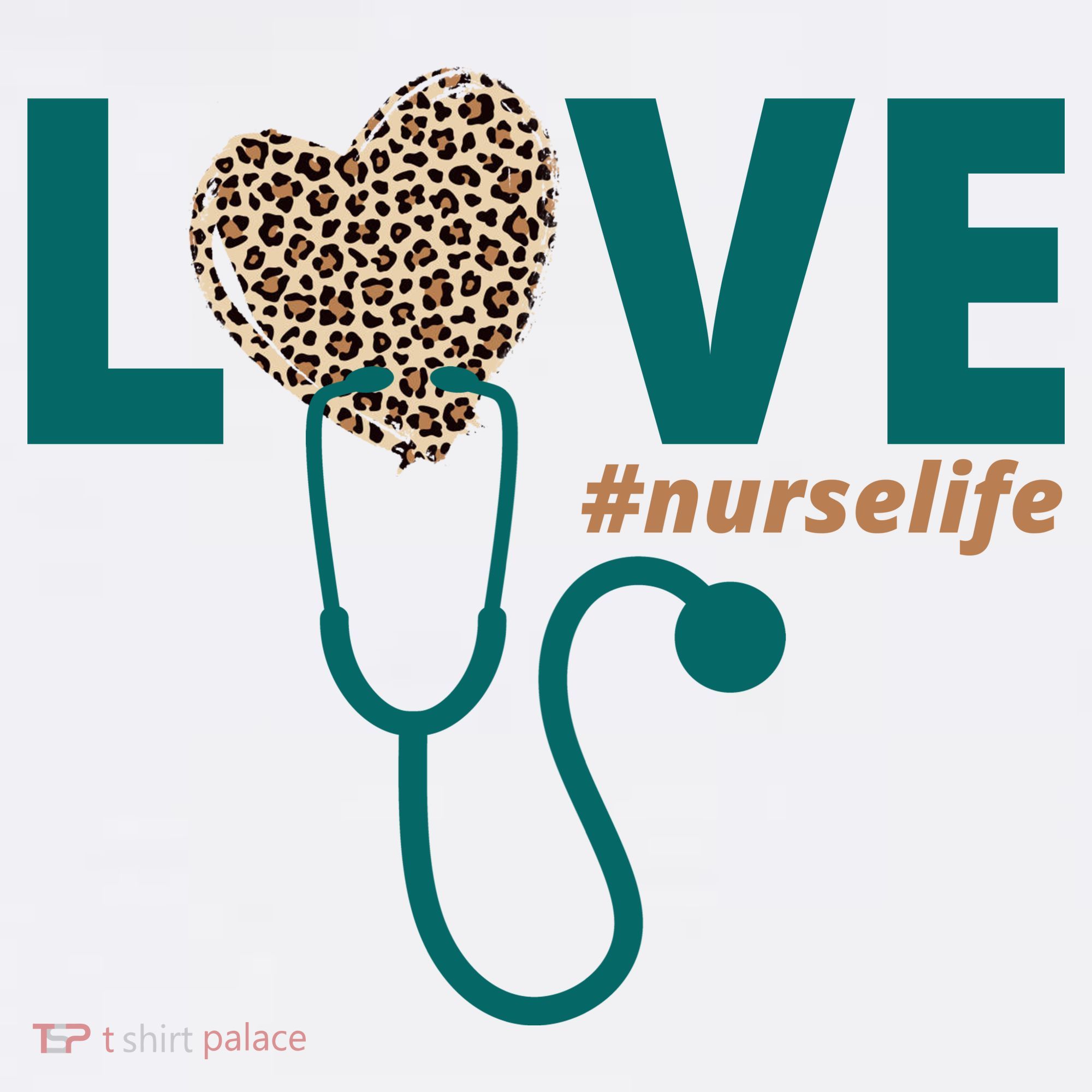 Love Nurse Life Leopard Heart Women's Hoodie