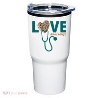 Love Nurse Life Leopard Heart Tumbler thumb 0