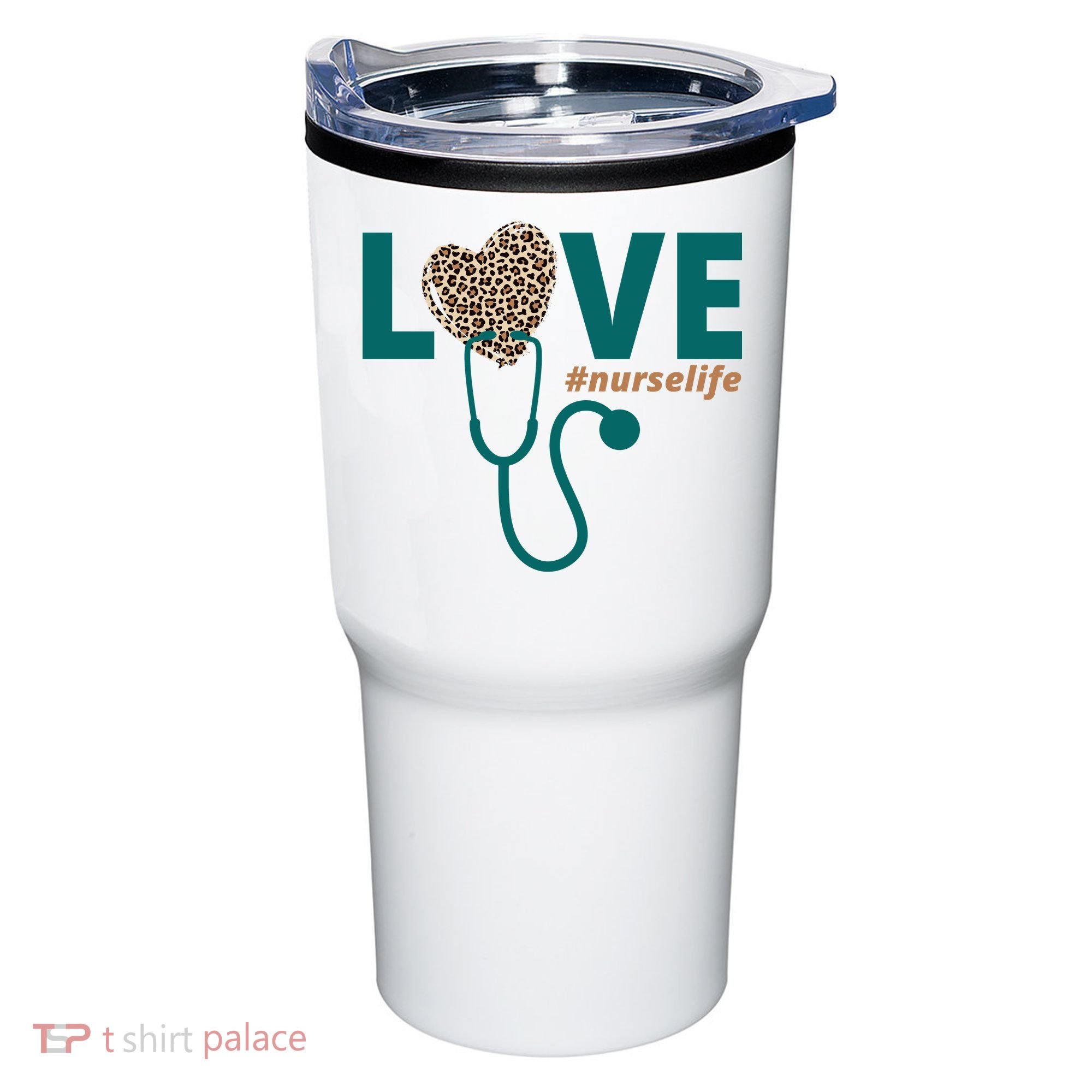 Love Nurse Life Leopard Heart Tumbler