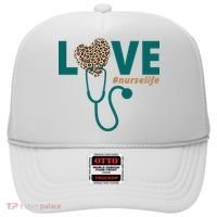 Love Nurse Life Leopard Heart Hat thumb 0