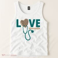 Love Nurse Life Leopard Heart Tank Top thumb 2