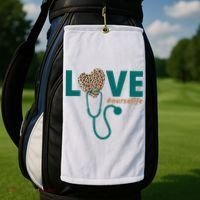 Love Nurse Life Leopard Heart Golf Towel thumb 2