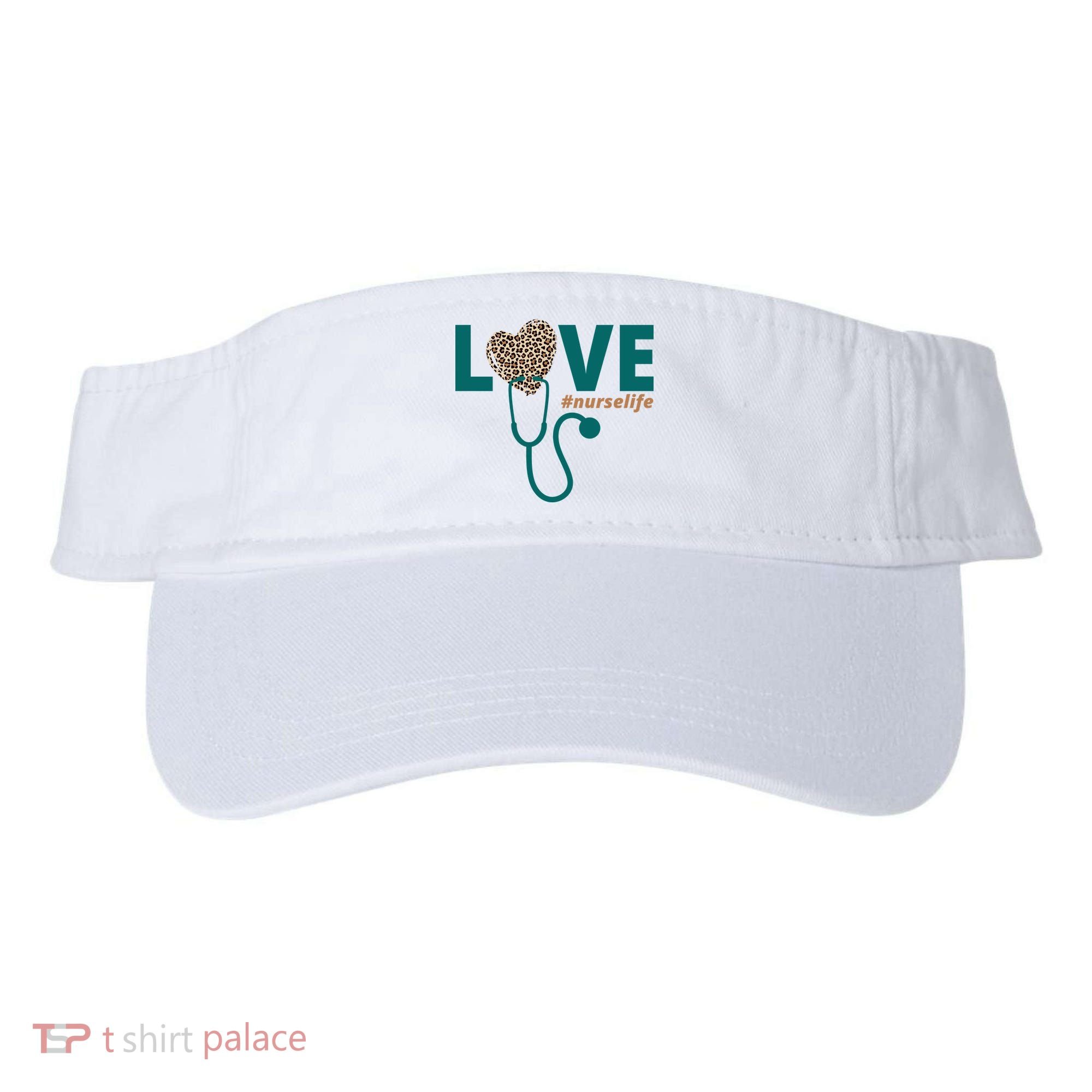 Love Nurse Life Leopard Heart Visor