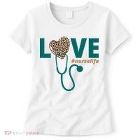 Love Nurse Life Leopard Heart Women's T-Shirt thumb 0