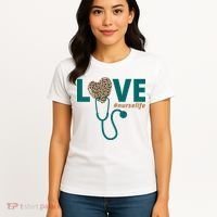 Love Nurse Life Leopard Heart Women's T-Shirt thumb 4