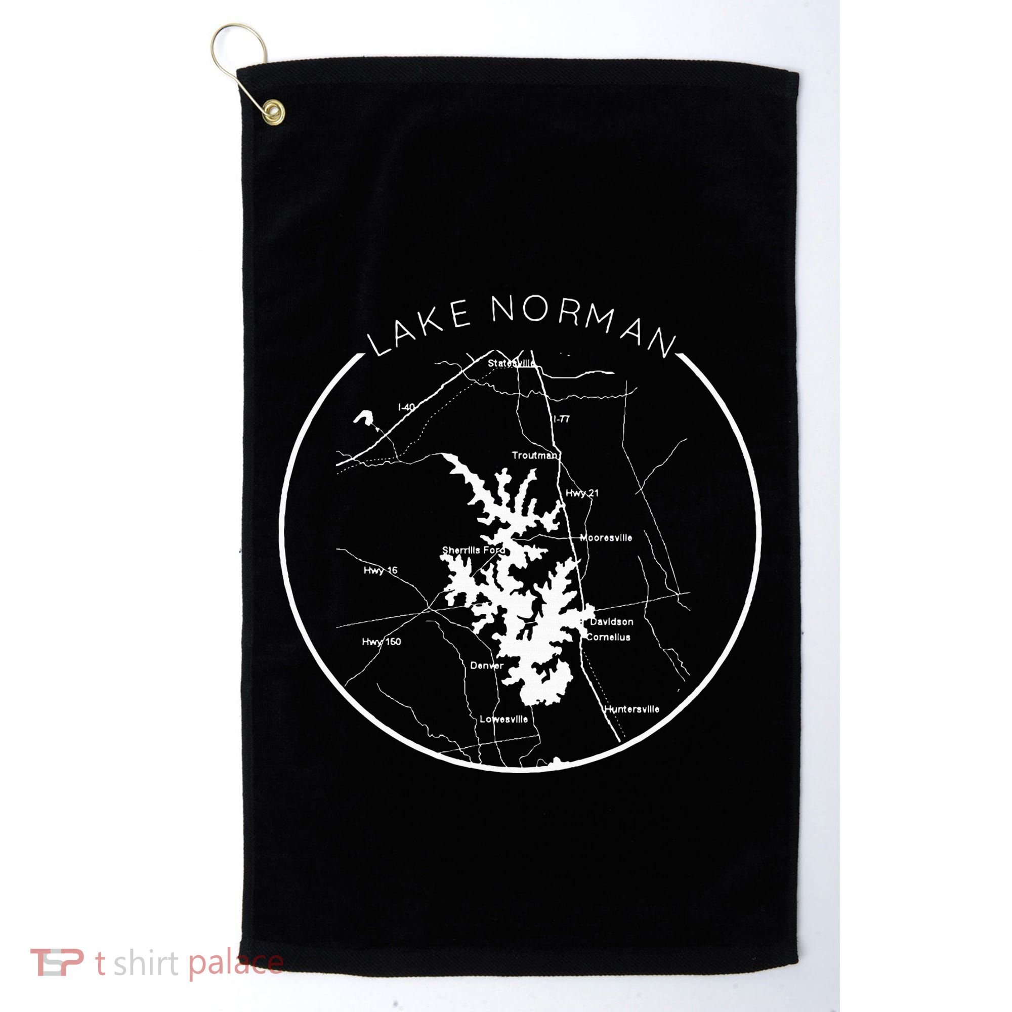 Lake Norman Map Shoreline North Carolina Vacation Charlotte Golf Towel