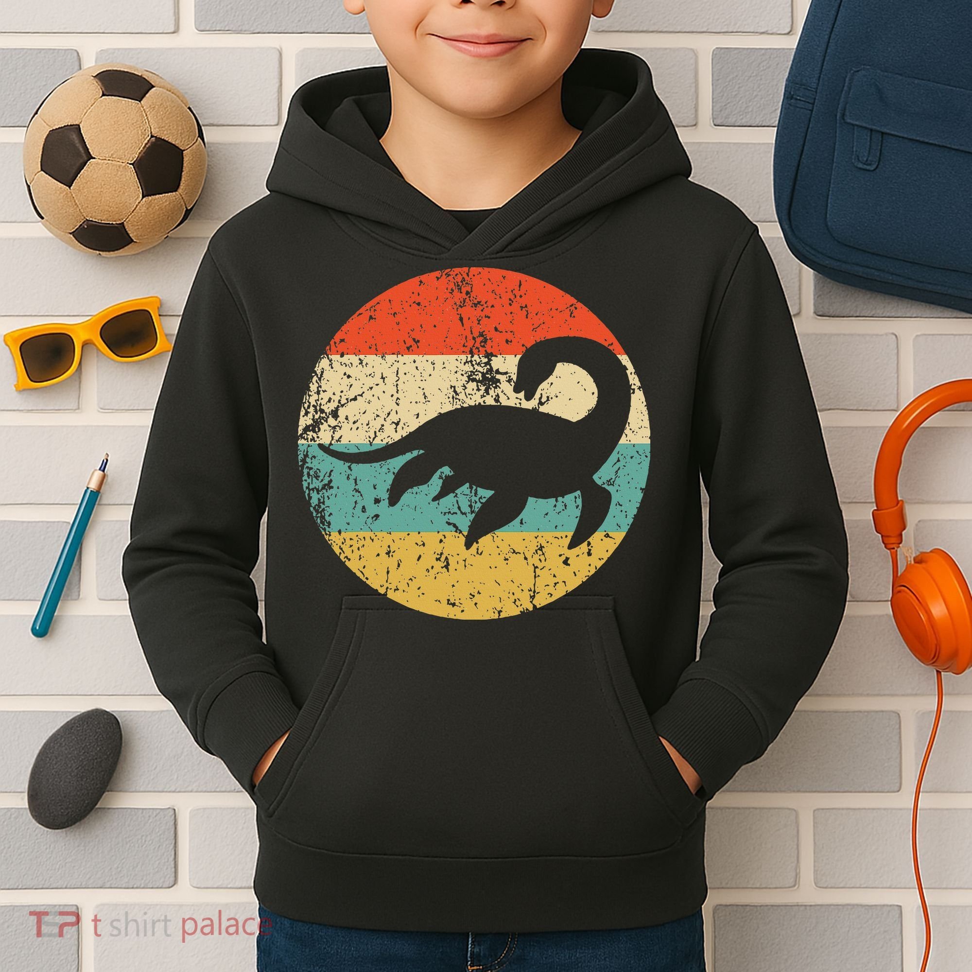 Loch Ness Monster Retro Nessie Kids Hoodie