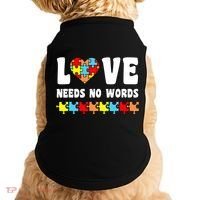 Love Needs No Words Puzzle Autism Awareness Teacher Doggie Tank thumb 0