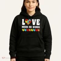 Love Needs No Words Puzzle Autism Awareness Teacher Hoodie thumb 5