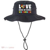 Love Needs No Words Puzzle Autism Awareness Teacher Bucket Hat thumb 0