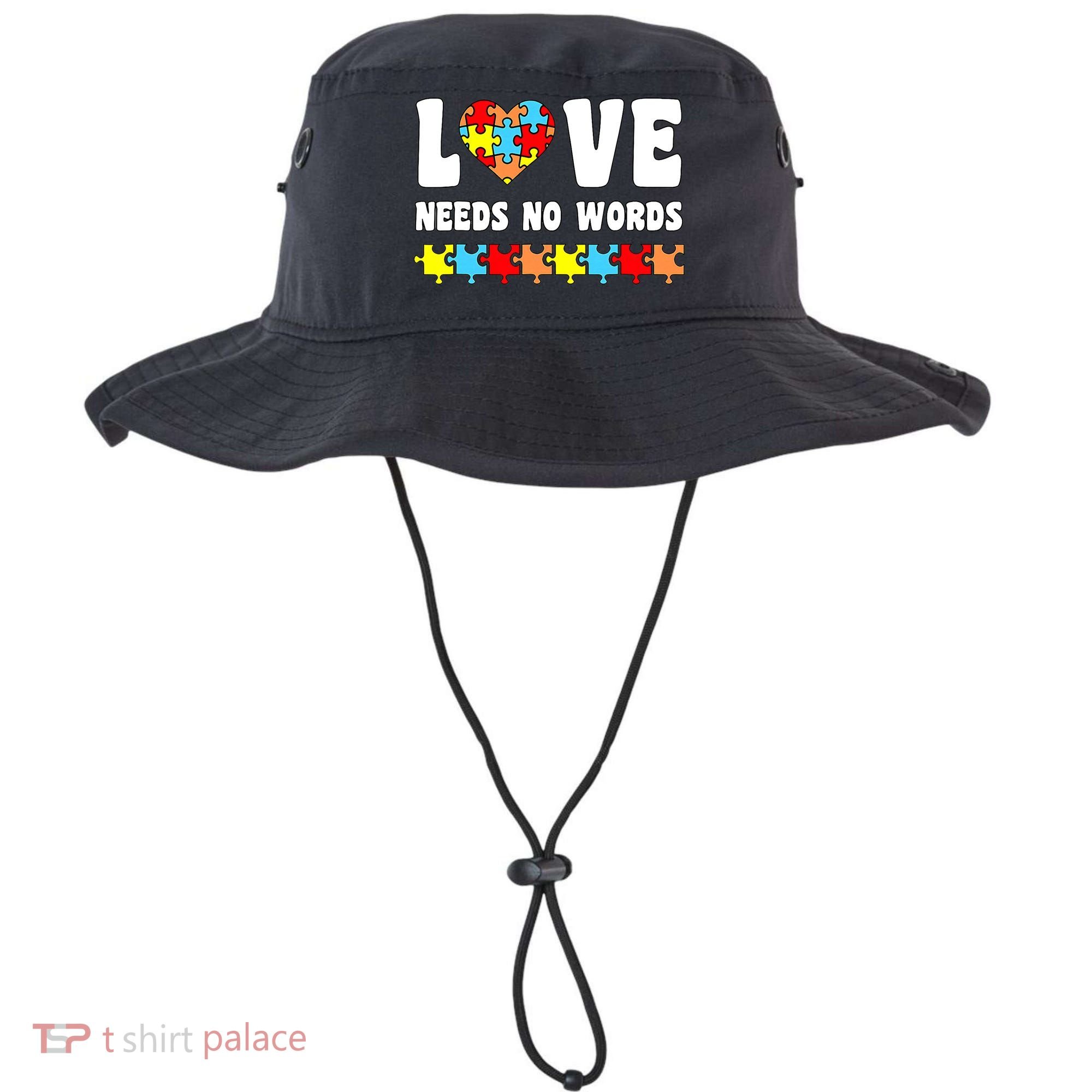 Love Needs No Words Puzzle Autism Awareness Teacher Bucket Hat